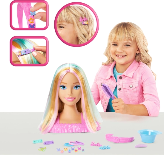 Creative hairstyles with Barbie