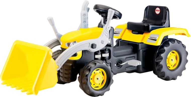 Veliki traktor na pedale s bagerom, žuti