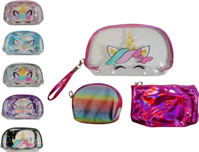 Set of 3 cosmetic pouches for kids