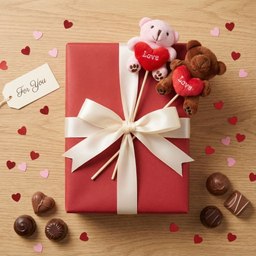 Bear Love Heart Pick Decoration - 1 piece