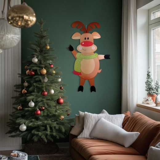 Christmas paper reindeer decoration 90 cm