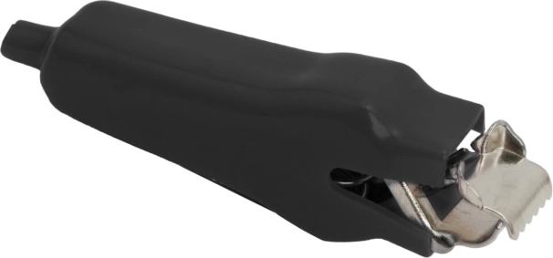 Extra-large crocodile clip with black PVC insulation, 70 mm