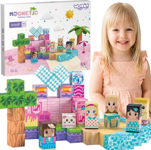 Woopie magnetske kocke – 3D edukativna građevinska igračka 86 kom (Montessori) za djecu od 3 godine
