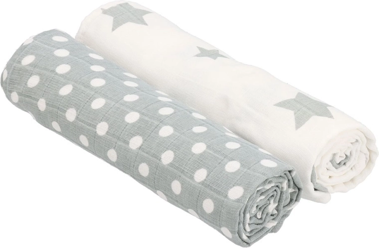 Pamučne tetra pelene New Baby Softy 90 × 110 cm, sivo-bijele, 2 kom