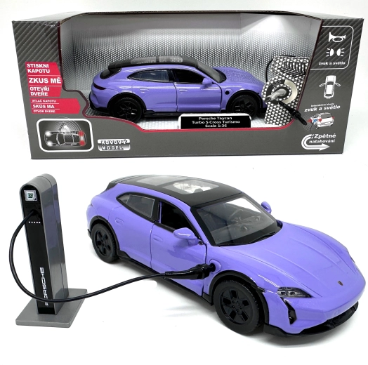 Metal model Porsche Taycan Turbo S Cross Turismo 1:36 with lights and sound