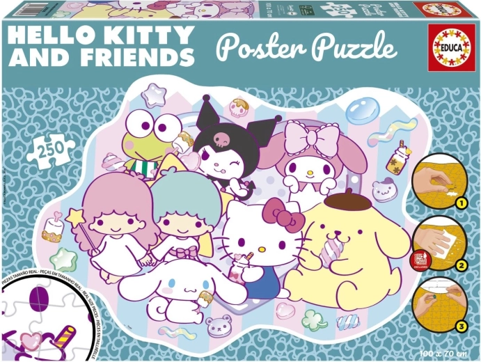 Educa poster puzzle Hello Kitty i prijatelji 250 dijelova