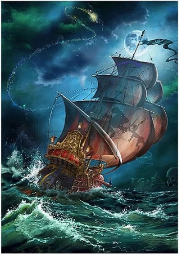 Dijamantno slikanje Jedrilica u oluji 30x40 cm