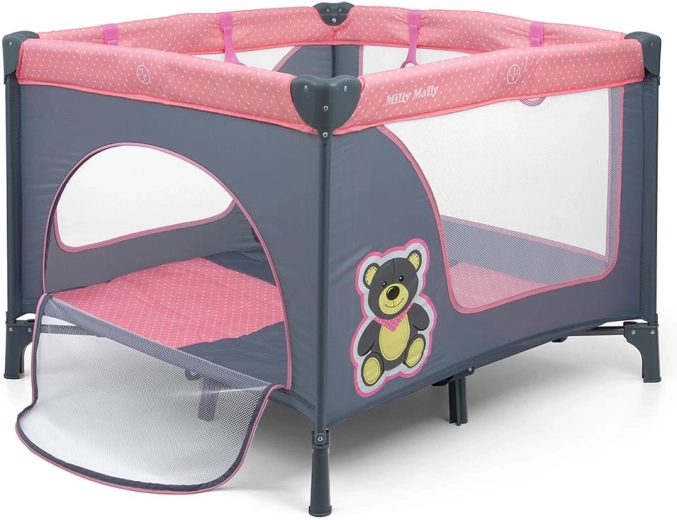 Dječja sklopiva ogradica MILLY MALLY Fun Pink Bear