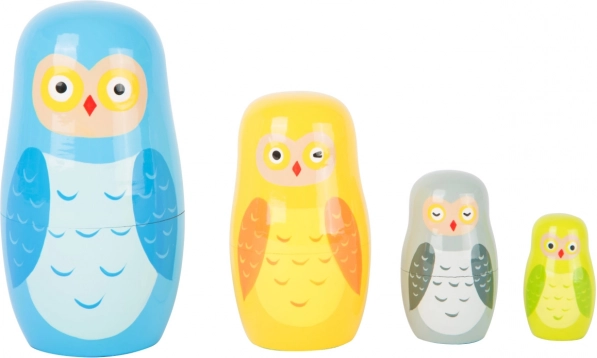Matrijoška sova obitelj small foot – drvene umetajuće sovice