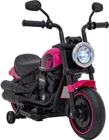 Dječji električni motor Chopper Faster s FM radijem, audio panelom i LED – Ružičasta