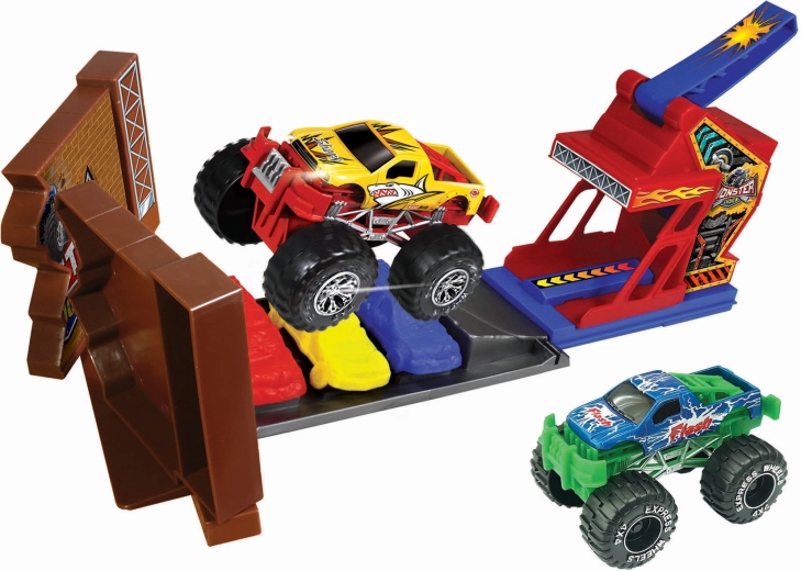 Monster truck automobili – kaskaderska staza s 2 metalna automobila