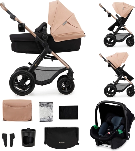 Kinderkraft MOOV 2 AIR 3-in-1 combination stroller, sand beige