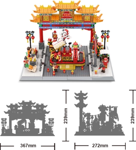 Konstrukcijski set Zgrade China Town, 1245 dijelova