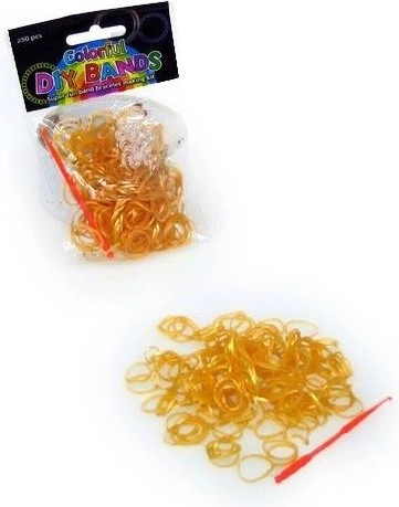 Gold rubber bands for weaving bracelets (250 pcs) with clasps and hook