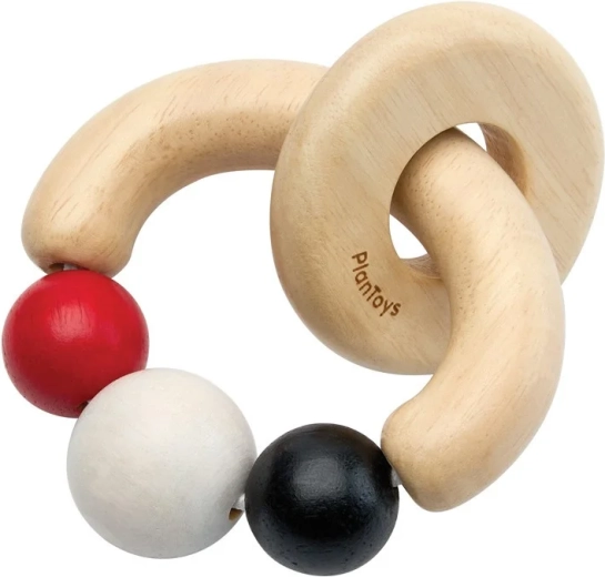 PlanToys contrast rattle with beads - 1 piece