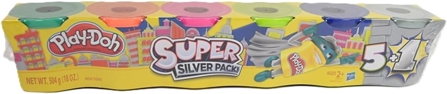 Modelirna masa Play-Doh metalik boje gold/silver 6 kom