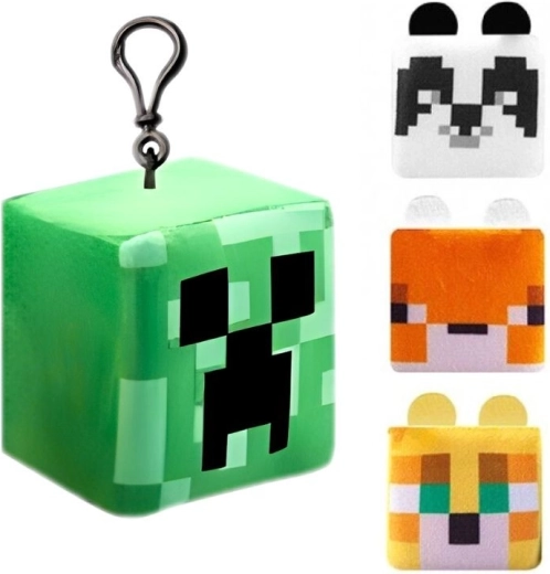 Minecraft plišana kocka – privjesak s kopčom