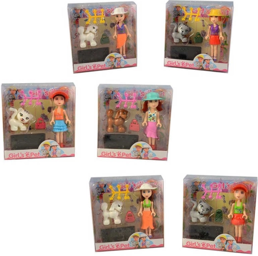 Mini set za igru s lutkom i ljubimcem 12 cm – 1 komad
