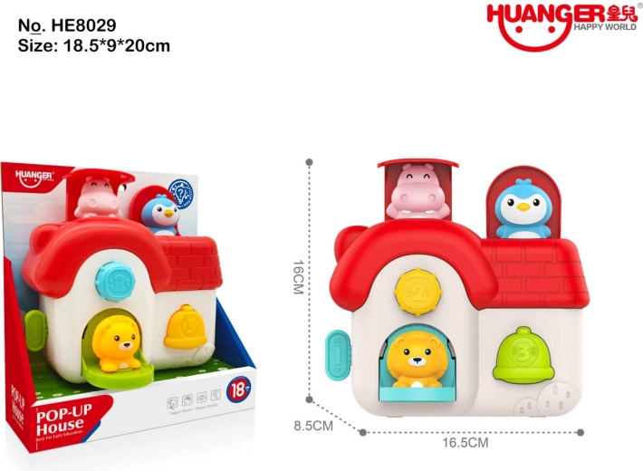 Multifunction playhouse with pop-up animals