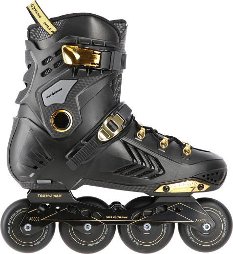 Hard, ventilated boot with secure closure