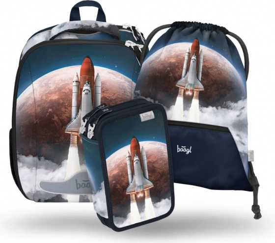 Baagl školski set Space Shuttle: školska torba, pernica, vrećica