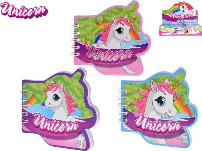 Pocket notebook with unicorn motif 9 cm