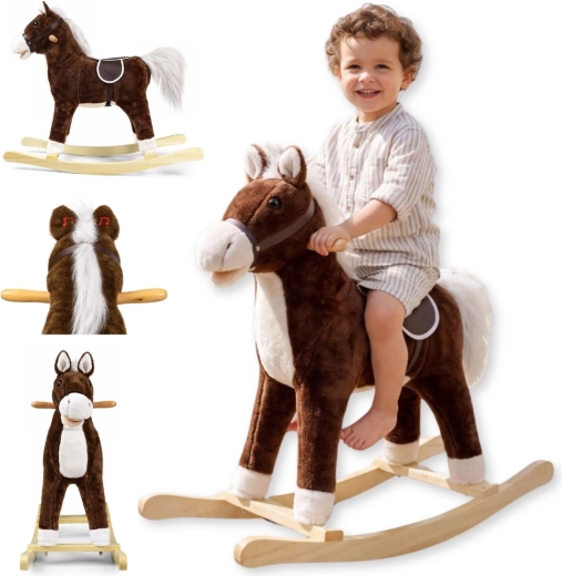 Rocking Horse Teddy Dark Brown Milly Mally