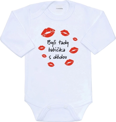 Dječje body s printom New Baby Bili su ovdje baka i djed, dugi rukav, vel. 56 (0–3 mjeseca)