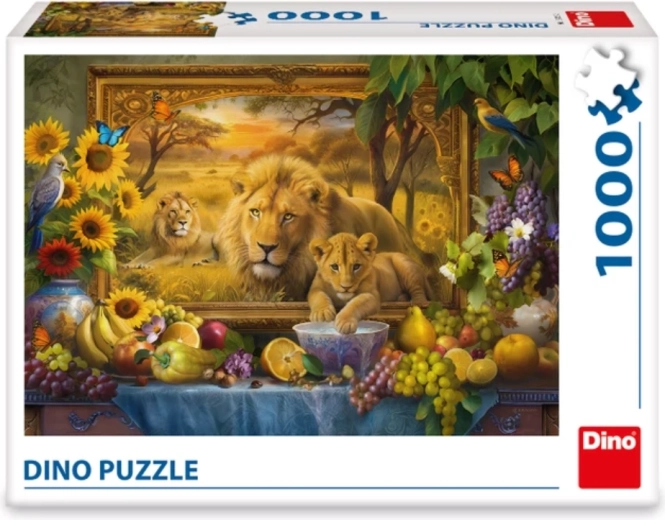 Živopisan i detaljan motiv lavlje obitelji