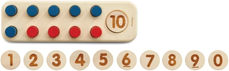 PlanToys wooden math set for addition, subtraction and multiplication 1–20