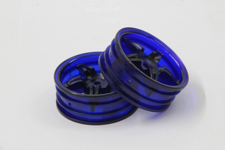 JAMARA Tamiya Five-Spoke Wheel Rim, Neon Blue, 22 mm