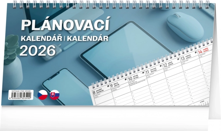 Notique stolni planerski kalendar 2026., 25 × 12,5 cm