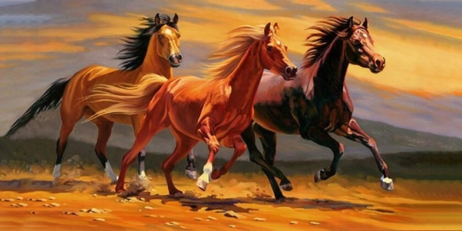 Dijamantna mozaika – tri konja