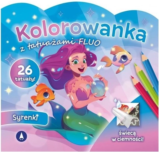 Coloring Book with Glow-in-the-Dark Fluorescent Tattoos – Sea Fairies