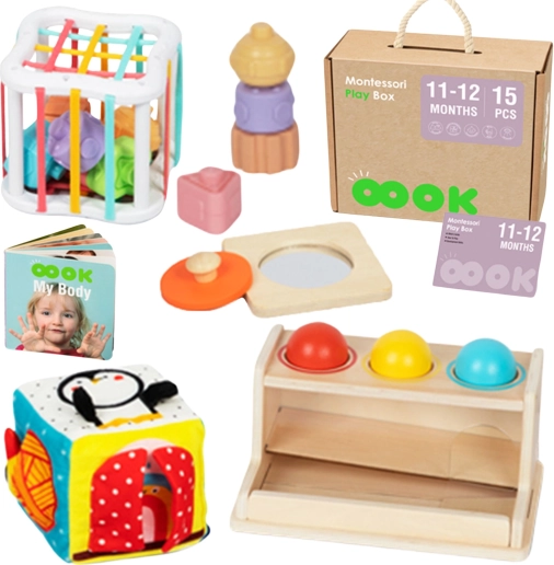 Tooky Toy montessori kutija 5u1 za bebe 11–12 mjeseci