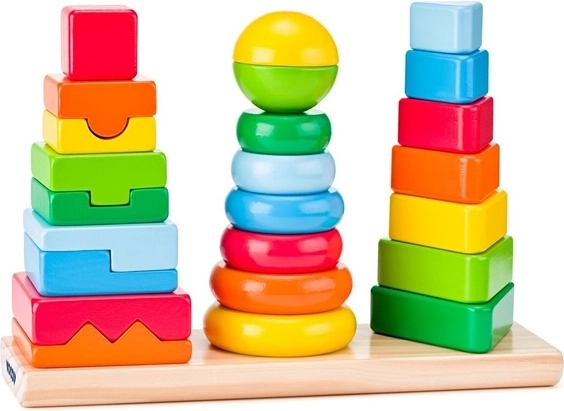 WOODY wooden stacking towers with base