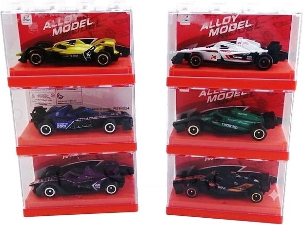 Metal racing toy car 8 cm in a transparent box - 1 piece