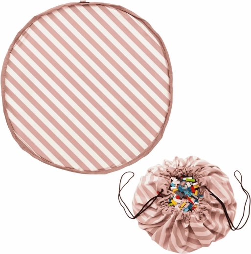 Play&Go Noomad original podloga za igru i vreća za igračke stripes pink - 1 komad