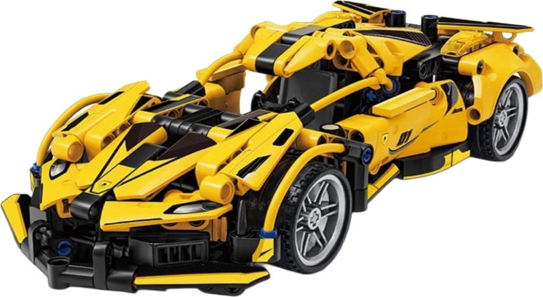 Konstrukcijski set žutog sportskog automobila s 422 dijela