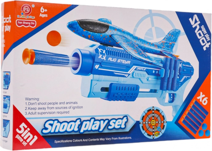 Pistolj s lanserom aviona 5-u-1 – narančasta