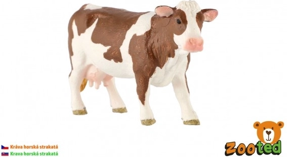 Realističan model plastične krave češkog šarenog soja 12 cm