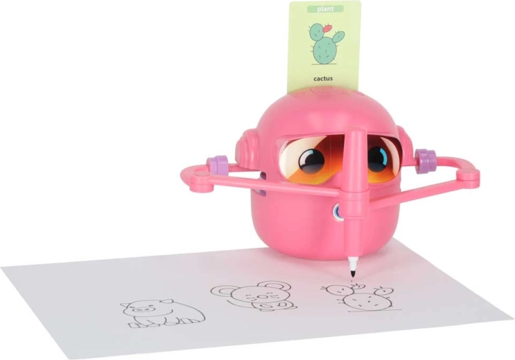 Interaktivni crtaći robot za djecu – edukativna igračka s karticama, ružičasti