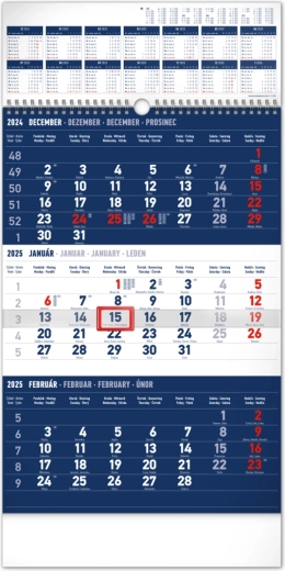 Zidni kalendar Notique trogodišnji standard plavi 2025