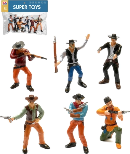 Adar cowboy action figures with weapons 9 cm (6 figures)
