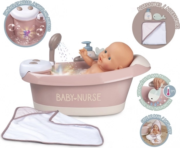 Smoby Baby Nurse Kadica s hidromasažom, tušem i svjetlom