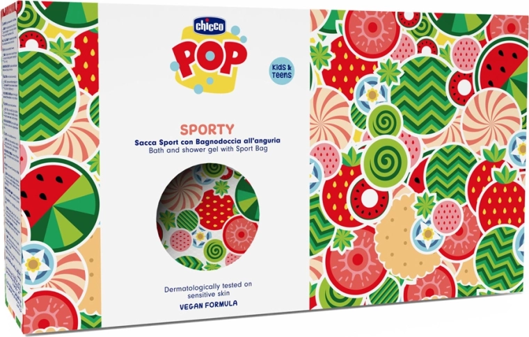 Chicco POP gel za tuširanje i kupanje Watermelon splash 300 ml sa sportskom torbicom
