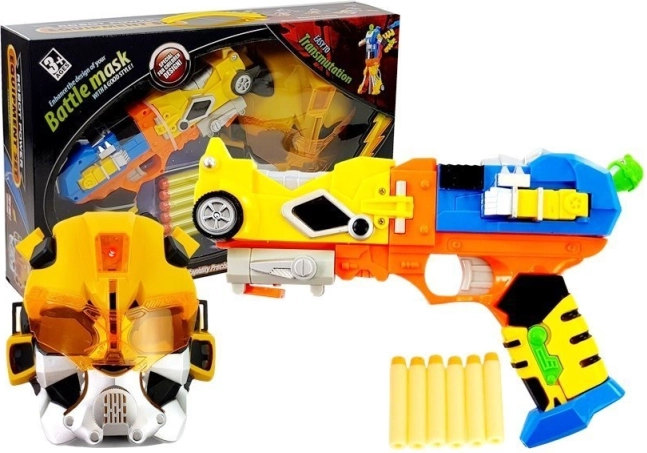 Pjenasti blaster 2-u-1 s maskom i pretvorbom u robota