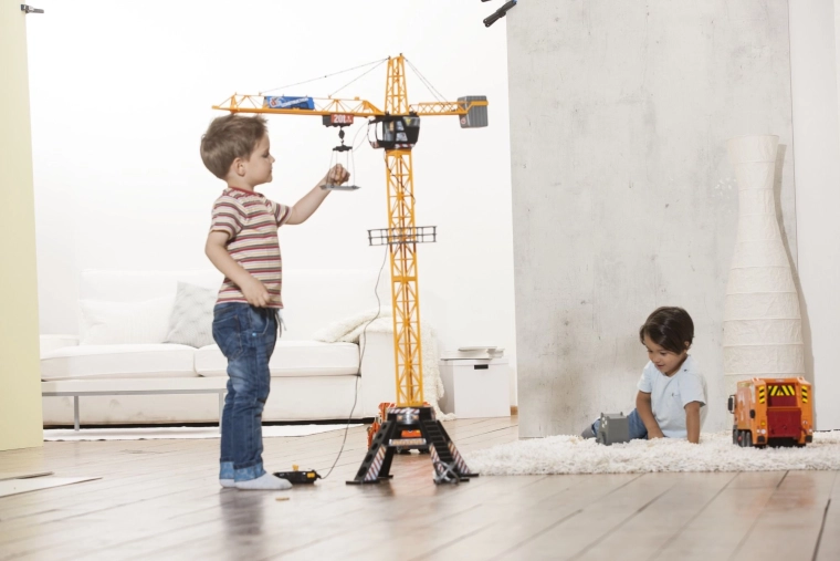 Realistic construction-site play