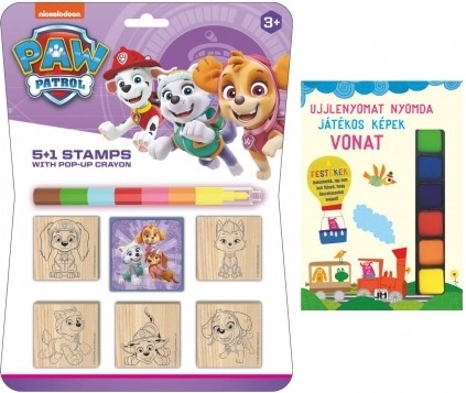 Drveni žigovi 5×5 cm s jastučićem i voštanom bojicom PAW PATROL