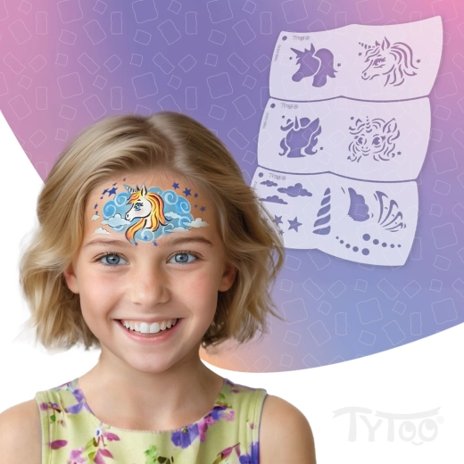TyToo Mosaic Face Painting Stencils – Unicorn and Star – 3 Pieces